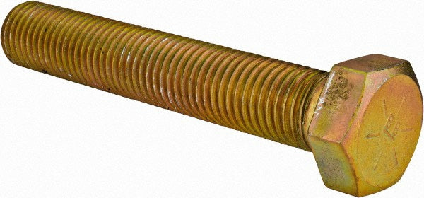 Big Bolt Corporation 186FT8ZYDOM Hex Head Cap Screw 1-8 x 6", Grade 8 Steel, Zinc Yellow Dichromate Finish