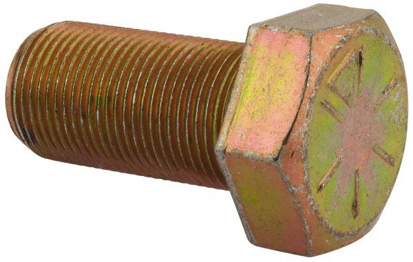 HHCS Made In USA MSC39514 Hex Head Cap Screw 1-14 x 2", Grade 8 Steel, Zinc Yellow Dichromate Finish