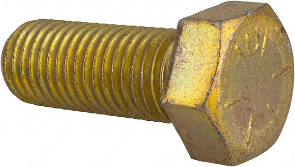 HHCS Made In USA C89699 Hex Head Cap Screw 7/8-9 x 2-1/4", Grade 8 Steel, Zinc Yellow Dichromate Finish
