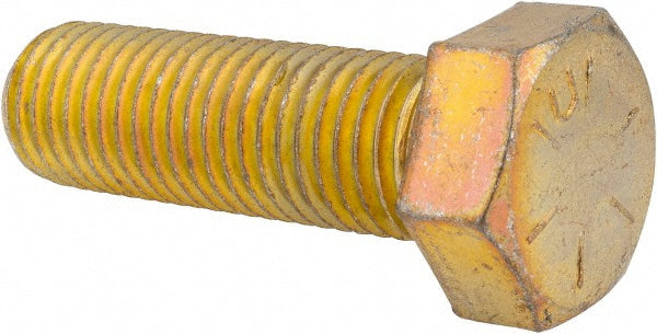 HHCS Made In USA MSCC89703 Hex Head Cap Screw 7/8-9 x 2-3/4", Grade 8 Steel, Zinc Yellow Dichromate Finish
