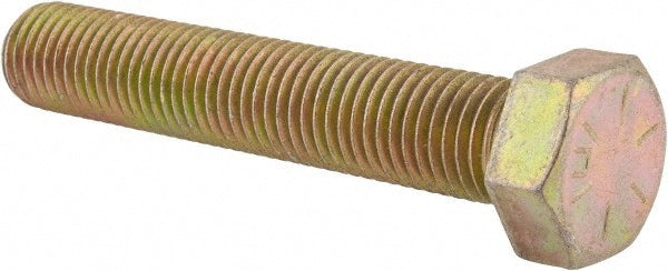 HHCS Made In USA MSC74455643-1 Hex Head Cap Screw 7/8-9 x 5", Grade 8 Steel, Zinc Yellow Dichromate Finish