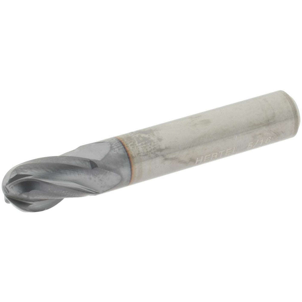 Hertel EG99924528 Ball End Mill 5/16" Dia, 1/2" LOC, 4 Flute, Solid Carbide
