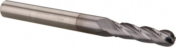 Hertel EG250010 Ball End Mill 5/32" Dia, 9/16" LOC, 4 Flute, Solid Carbide