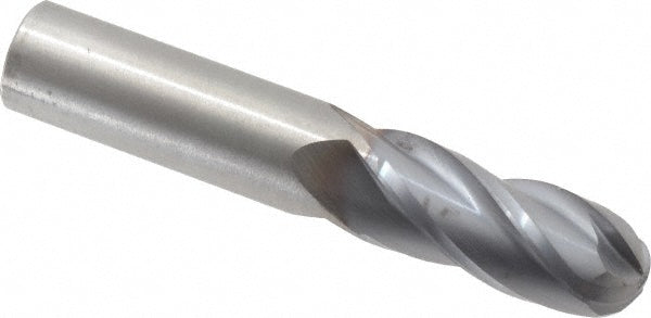 Hertel EG250028 Ball End Mill 7/16" Dia, 1" LOC, 4 Flute, Solid Carbide