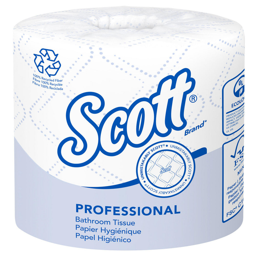 Scott 13217 Scott Essential Professional 100% Recycled Fiber Standard Roll Bathroom Tissue (13217), 2-ply, White