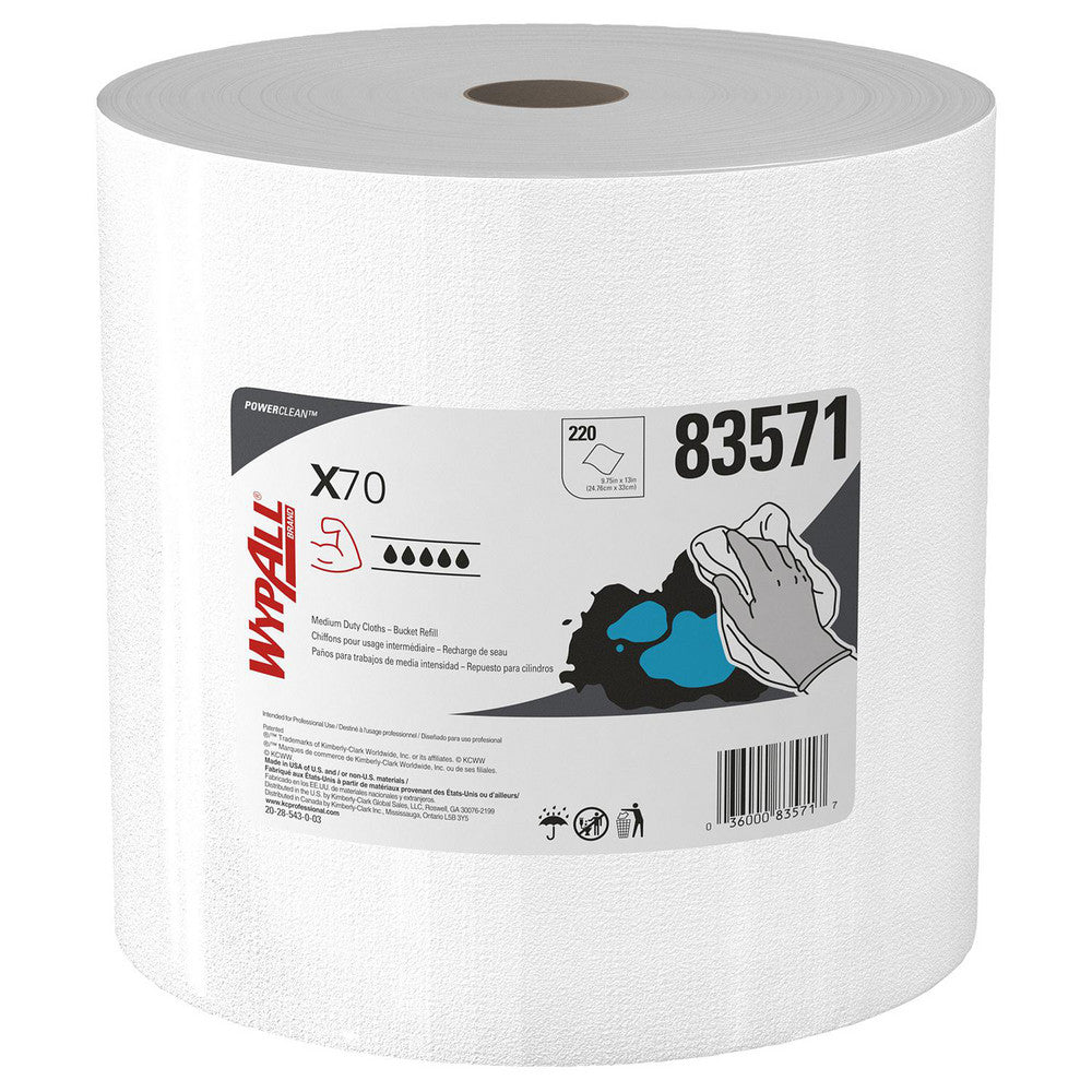 WypAll 83571 PowerClean™ x70 Medium Duty Cloths (83571), Wipers in a Bucket Refill, Long Lasting Towels, White