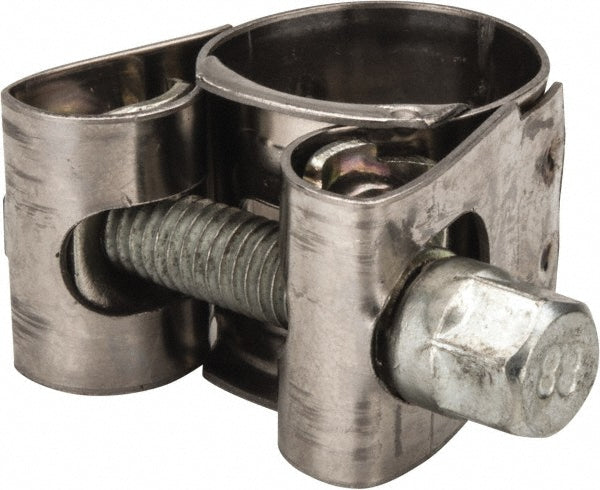 Mikalor 301901-2 T-Bolt Hose Clamp 0.67 to 0.75" Hose, 45/64" Wide, Stainless Steel