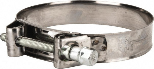 Mikalor 301925-8 T-Bolt Hose Clamp 4.41 to 4.76" Hose, 63/64" Wide, Stainless Steel