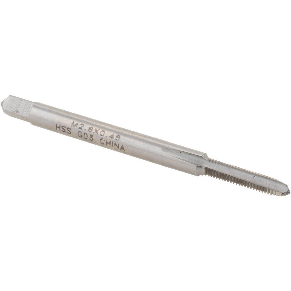 Value Collection JY74527276 Straight Flute Tap M2.6x0.45 Metric Coarse, 3 Flute, Plug Chamfer, HSS, Bright/Uncoated Finish