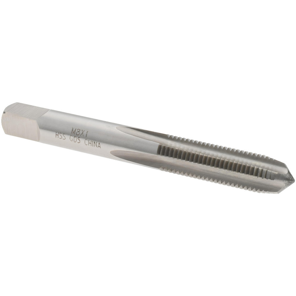 Value Collection JY74527300 Straight Flute Tap M8x1 Metric Fine, 4 Flute, Plug Chamfer, HSS, Bright/Uncoated Finish