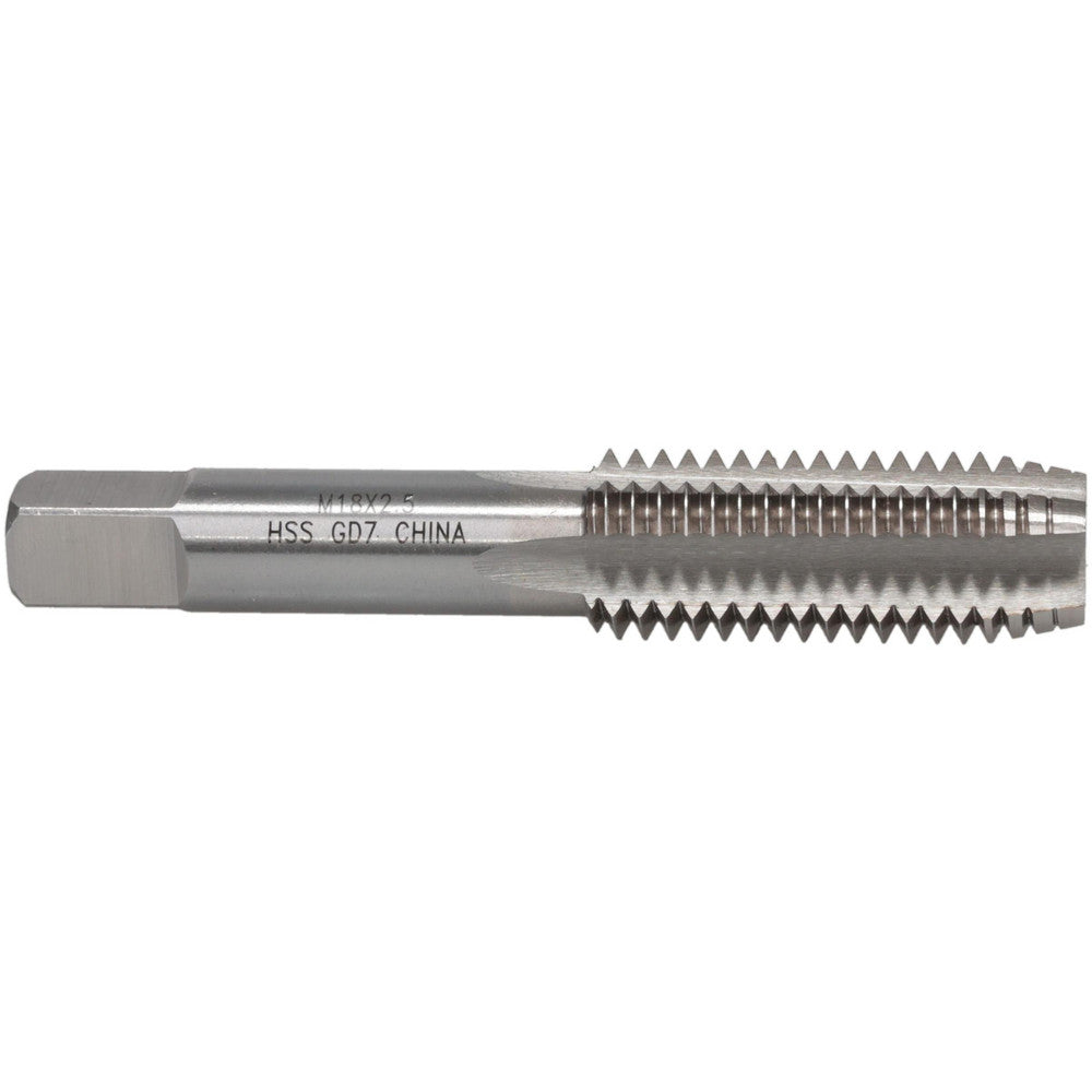 Value Collection JY74527375 Straight Flute Tap M18x2.5 Metric Coarse, 4 Flute, Plug Chamfer, High-Speed Steel, Bright/Uncoated Finish