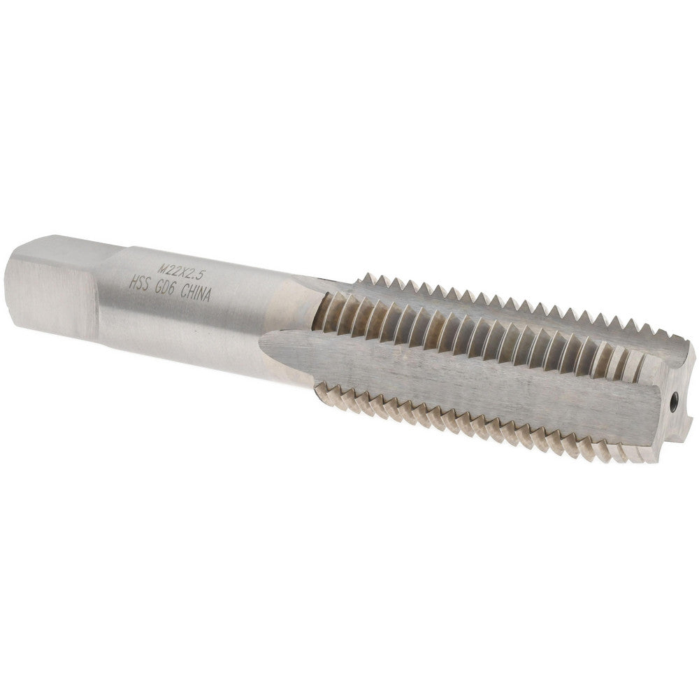 Value Collection JY74527391 Straight Flute Tap M22x2.5 Metric Coarse, 4 Flute, Plug Chamfer, HSS, Bright/Uncoated Finish