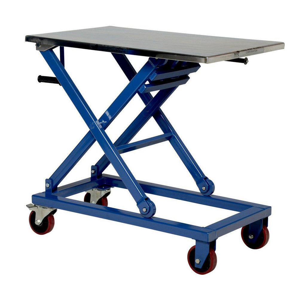 Vestil CART-660-M Mobile Hand Lift Table 660 lb Capacity, 18 to 39.5" Lift Height, 23-1/2" Platform Width, 37" Platform Length