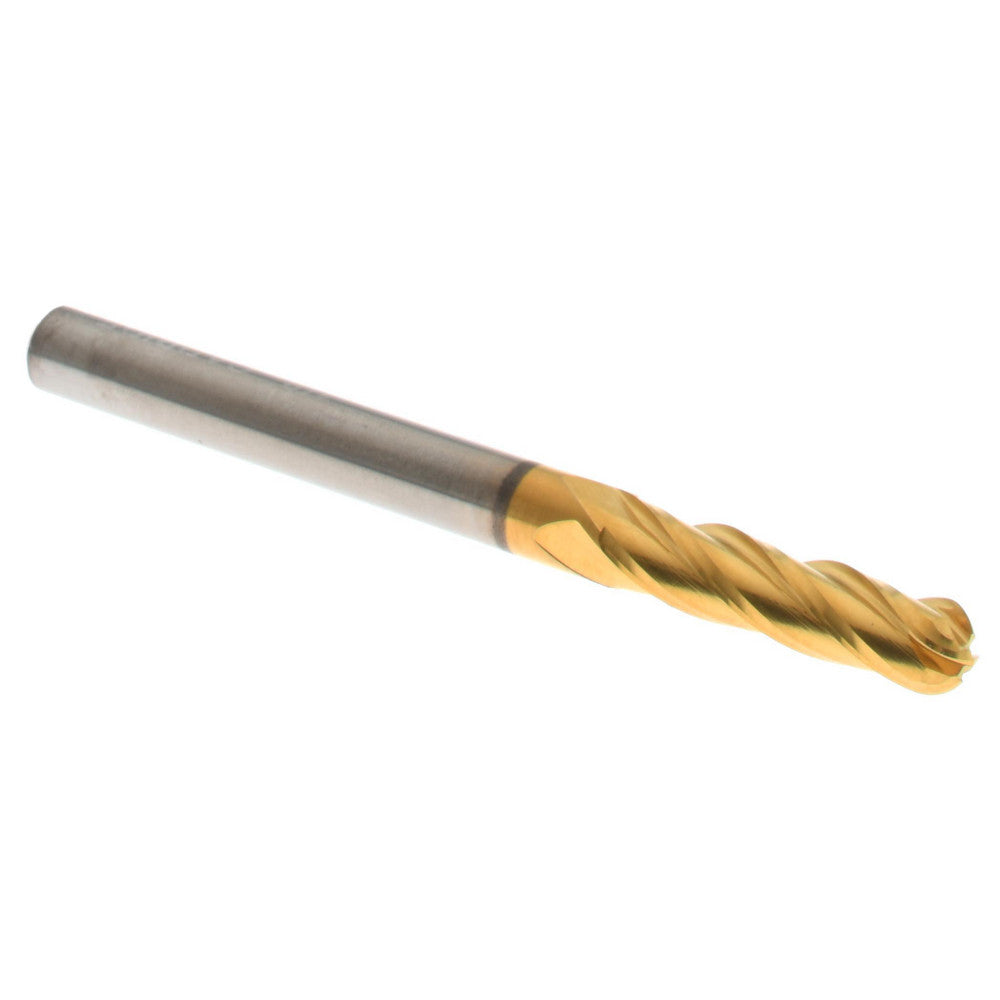 Hertel E6250008 Ball End Mill 1/8" Dia, 1/2" LOC, 4 Flute, Solid Carbide