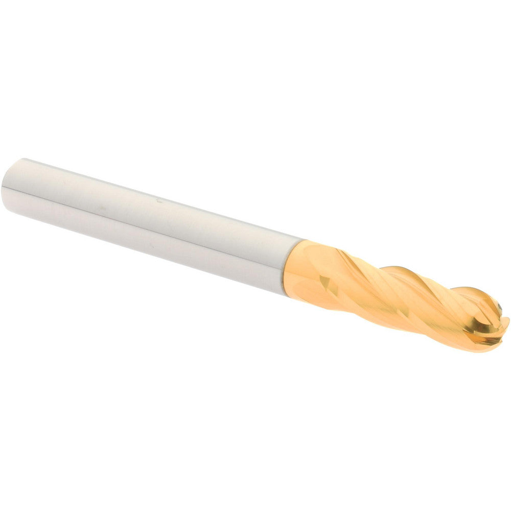 Hertel E6250016 Ball End Mill 1/4" Dia, 3/4" LOC, 4 Flute, Solid Carbide