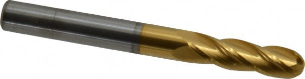 Hertel E6060020 Ball End Mill 5/16" Dia, 1-1/8" LOC, 4 Flute, Solid Carbide