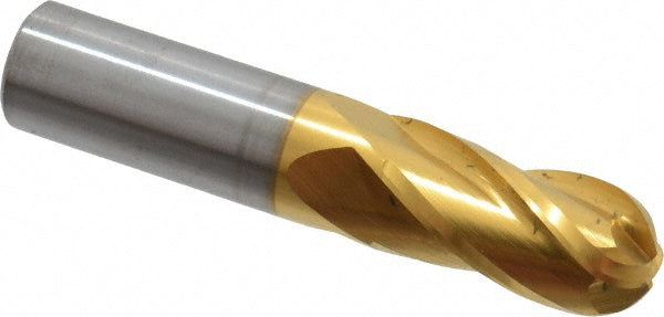 Hertel E699924534 Ball End Mill 1/2" Dia, 1" LOC, 4 Flute, Solid Carbide