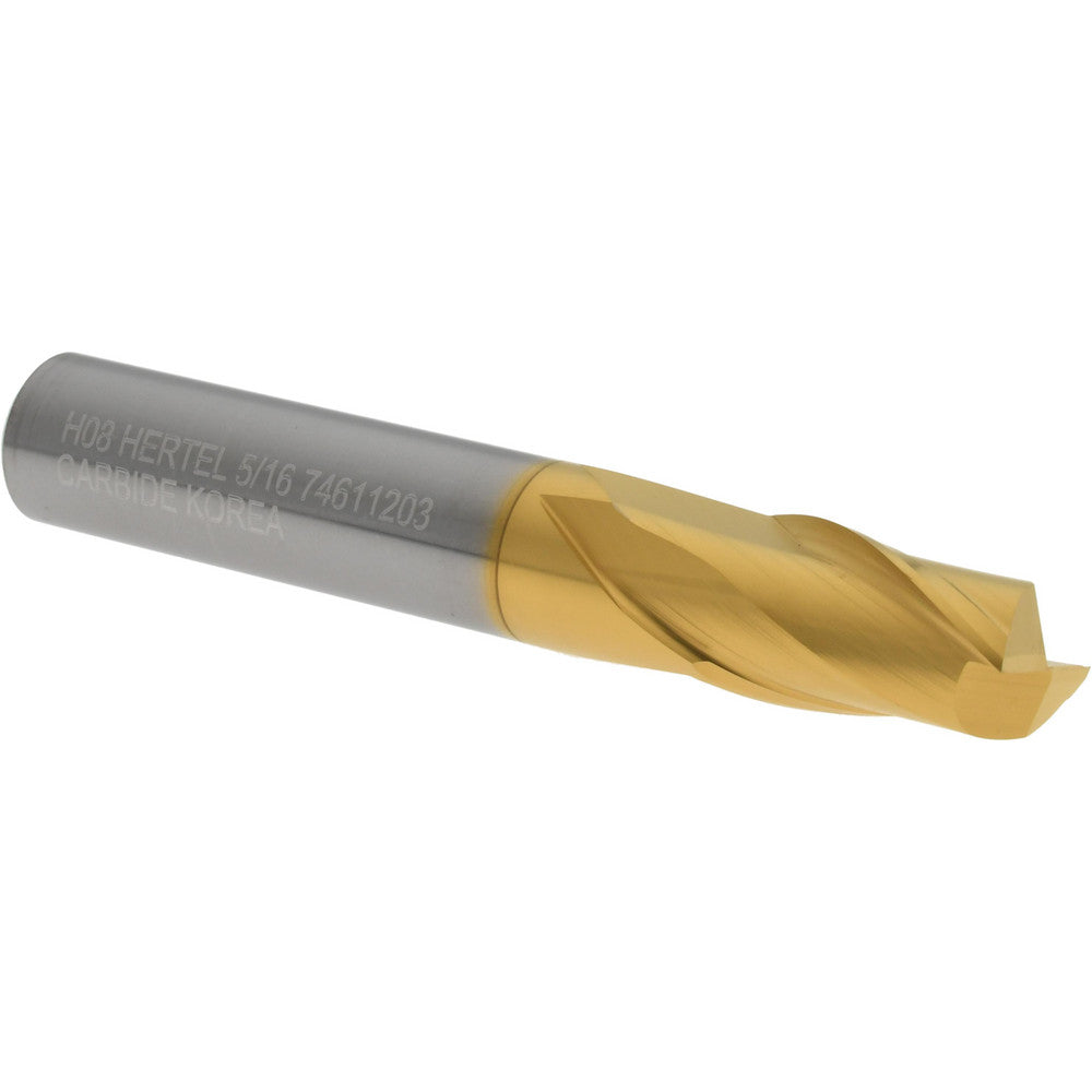 Hertel 74611203 Square End Mill 5/16" Dia, 1/2" LOC, 2 Flute, Solid Carbide