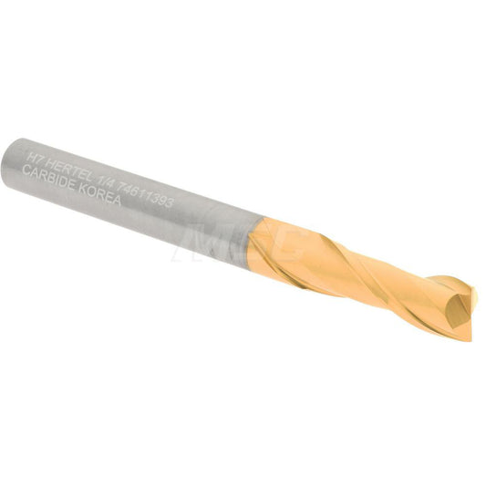 Hertel 74611393 Square End Mill 1/4" Dia, 3/4" LOC, 2 Flute, Solid Carbide