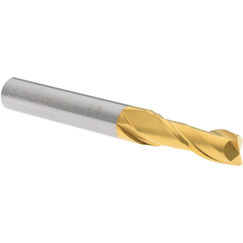 Hertel 74611419 Square End Mill 9/32" Dia, 3/4" LOC, 2 Flute, Solid Carbide