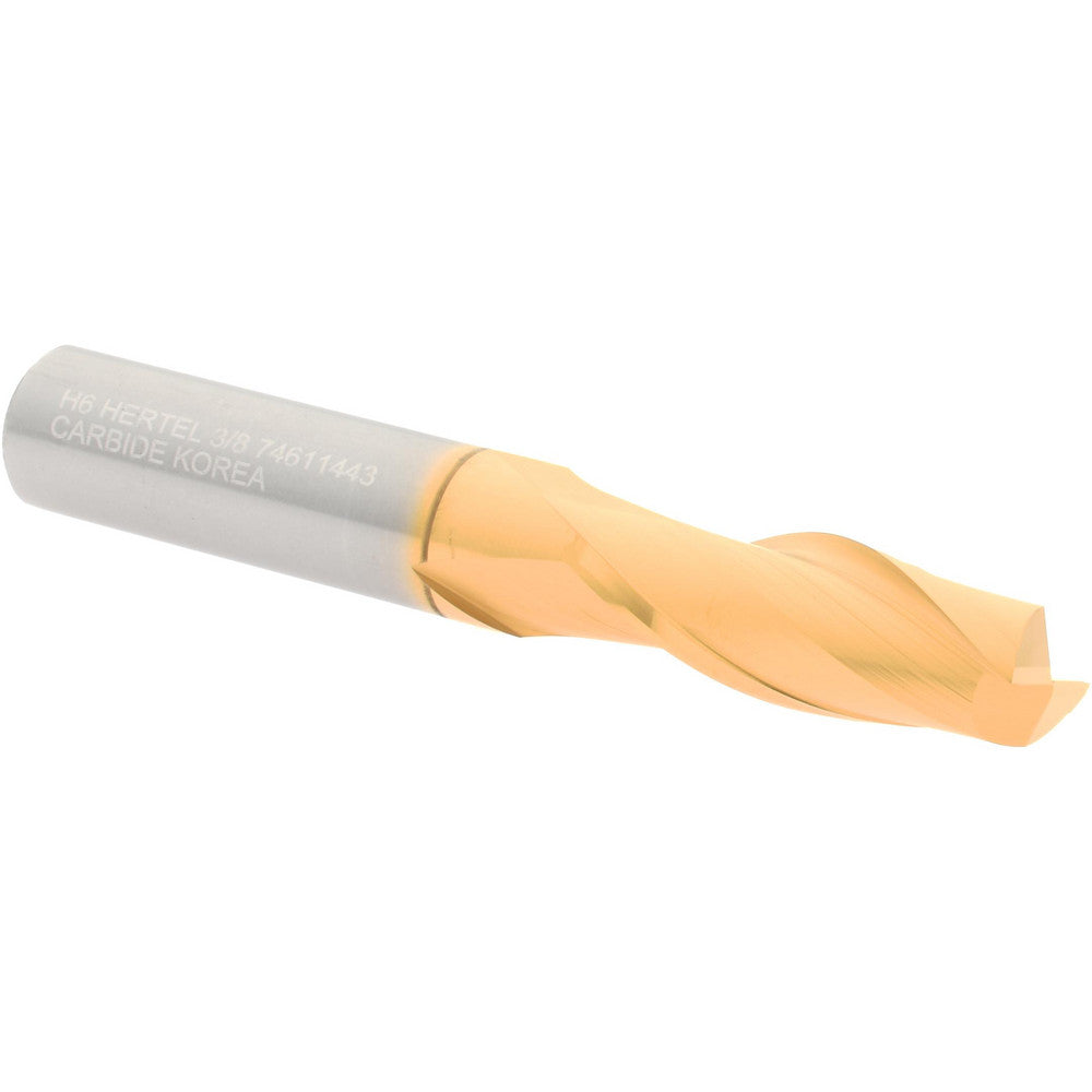 Hertel 74611443 Square End Mill 3/8" Dia, 1" LOC, 2 Flute, Solid Carbide