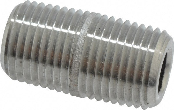Merit Brass 4502-001 Stainless Steel Pipe Nipple 1/8" Pipe, Grade 304 & 304L
