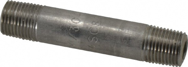 Merit Brass 4502-200 Stainless Steel Pipe Nipple 1/8" Pipe, Grade 304 & 304L
