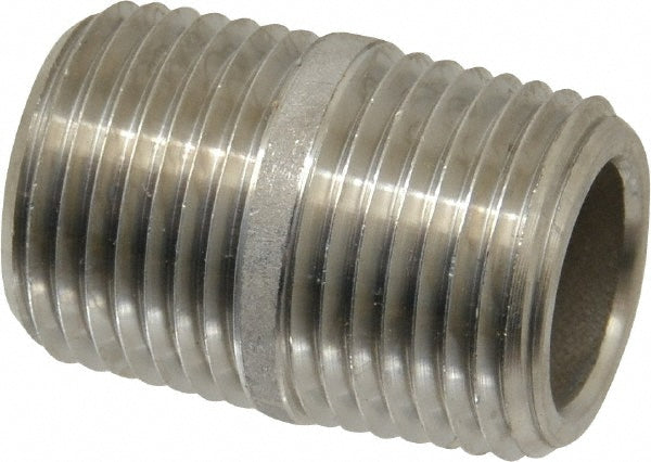 Merit Brass 4506-001 Stainless Steel Pipe Nipple 3/8" Pipe, Grade 304 & 304L
