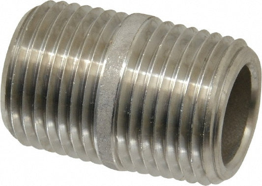 Merit Brass 4506-001 Stainless Steel Pipe Nipple 3/8" Pipe, Grade 304 & 304L