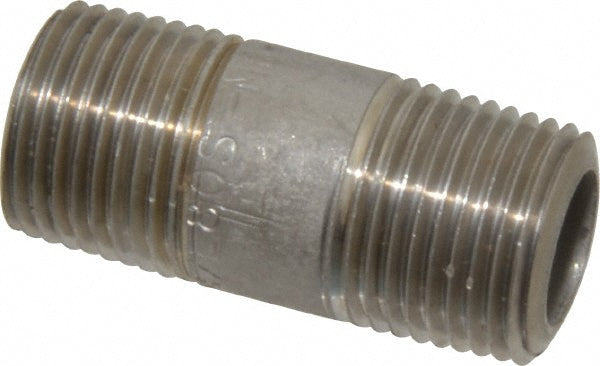 Merit Brass 4506-150 Stainless Steel Pipe Nipple 3/8" Pipe, Grade 304 & 304L