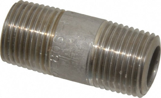 Merit Brass 4506-150 Stainless Steel Pipe Nipple 3/8" Pipe, Grade 304 & 304L