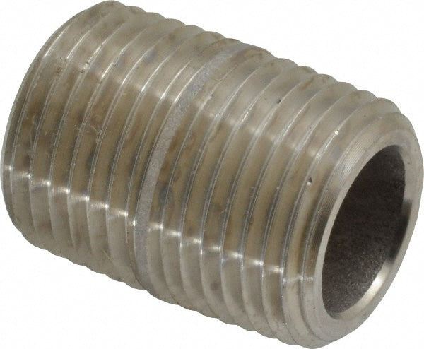 Merit Brass 4508-001 Stainless Steel Pipe Nipple 1/2" Pipe, Grade 304 & 304L