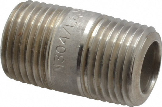 Merit Brass 4508-150 Stainless Steel Pipe Nipple 1/2" Pipe, Grade 304 & 304L