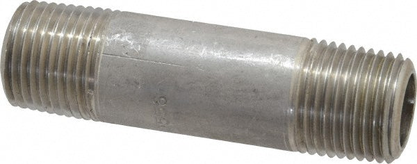 Merit Brass 4508-300 Stainless Steel Pipe Nipple 1/2" Pipe, Grade 304 & 304L