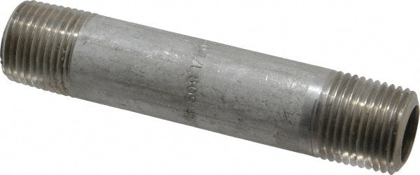Merit Brass 4508-400 Stainless Steel Pipe Nipple 1/2" Pipe, Grade 304 & 304L