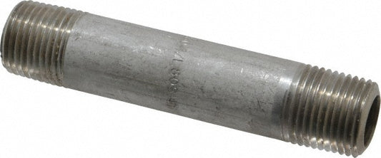Merit Brass 4508-400 Stainless Steel Pipe Nipple 1/2" Pipe, Grade 304 & 304L