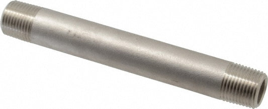 Merit Brass 4508-600 Stainless Steel Pipe Nipple 1/2" Pipe, Grade 304 & 304L