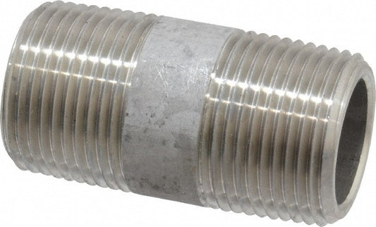 Merit Brass 4512-200 Stainless Steel Pipe Nipple 3/4" Pipe, Grade 304 & 304L