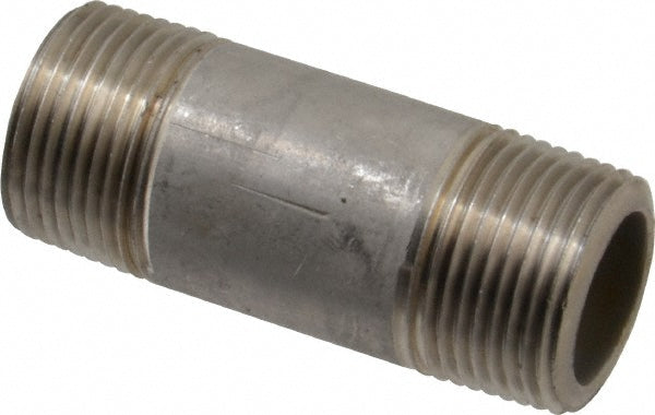 Merit Brass 4512-250 Stainless Steel Pipe Nipple 3/4" Pipe, Grade 304 & 304L
