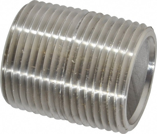 Merit Brass 4516-001 Stainless Steel Pipe Nipple 1" Pipe, Grade 304 & 304L