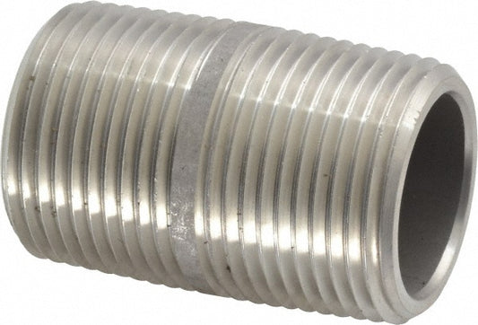 Merit Brass 4516-200 Stainless Steel Pipe Nipple 1" Pipe, Grade 304 & 304L