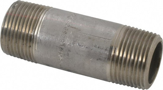 Merit Brass 4516-350 Stainless Steel Pipe Nipple 1" Pipe, Grade 304 & 304L