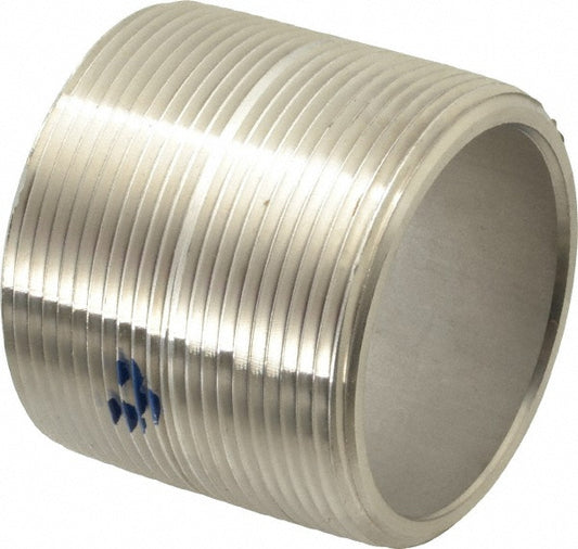 Merit Brass 4532-001 Stainless Steel Pipe Nipple 2" Pipe, Grade 304 & 304L