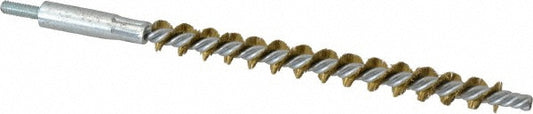 Schaefer Brush 93604 Double Stem/Single Spiral Tube Brush 3/8" Dia, 6-1/4" OAL, Brass Bristles