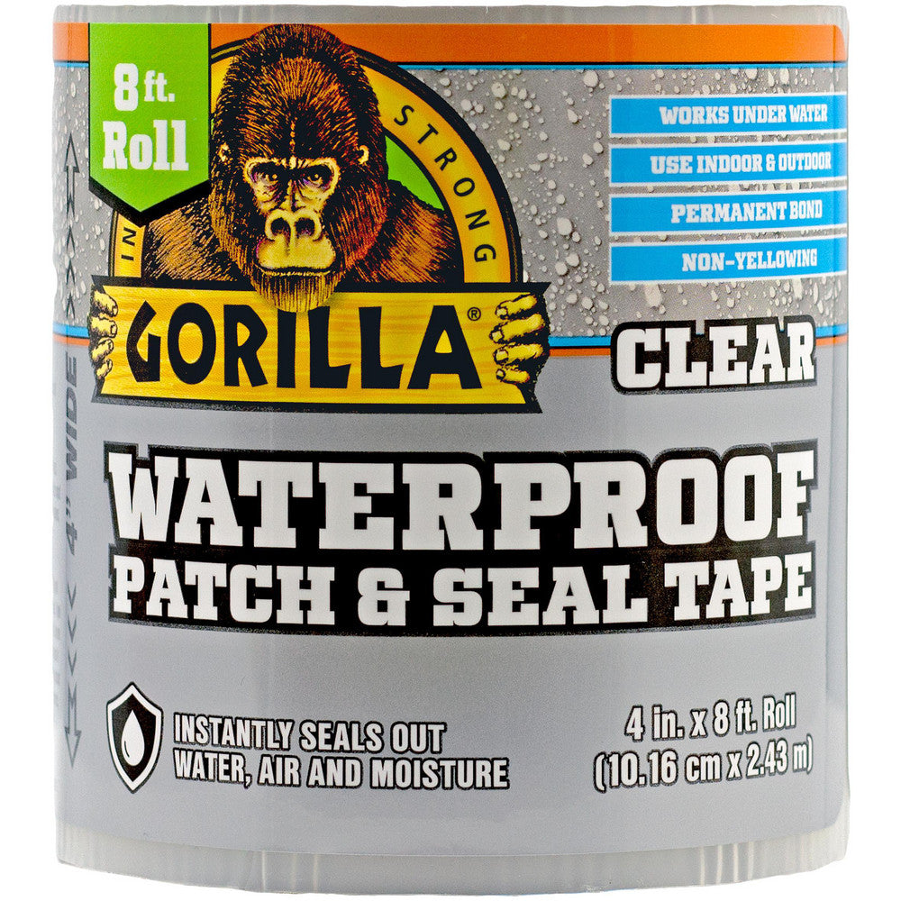 Gorilla Glue 107261 Waterproof Tape Width (Inch) 4in  Length (yd) 8ft  Thickness 29.5mil  Color Clear  Tensile Strength 15lb/in  Minimum Operating Temperature -70F