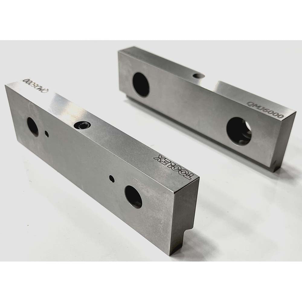 Toolex QMJ6000 Vise Jaw Sets Jaw Width (mm) 152.4 Jaw Width (Inch) 6 Set Type Component Kit Material Steel Vise Compatibility 6" Vises Jaw Height (mm) 44.069 Jaw Height (Decimal Inch) 1.735 Jaw Thickness (Decimal Inch) 6.12 Hard or Soft Hard Attachmen