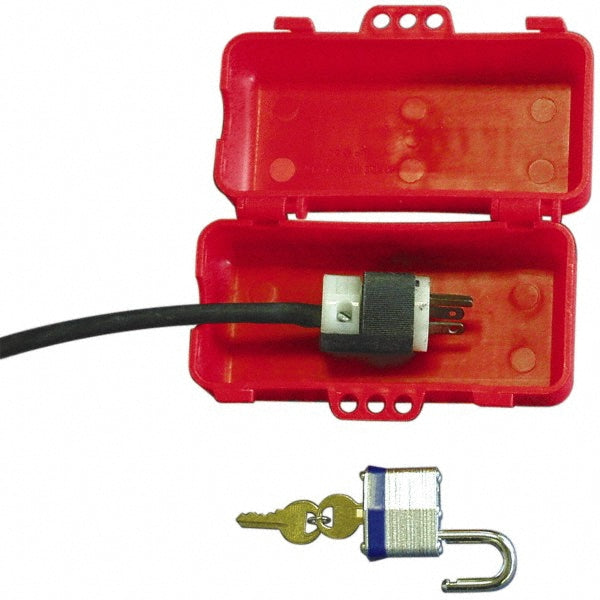 AccuformNMC LP550 Plug Lockout 3" Plug, 1 Padlock, Plastic, 1" Max Cord Dia