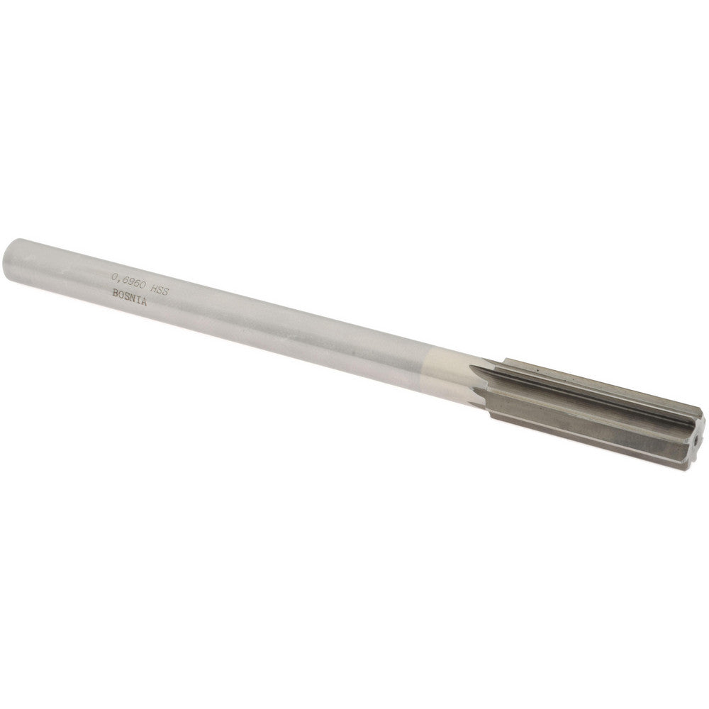 Value Collection SM0406960 Chucking Reamer 0.6960" Dia, 9" OAL, 2-1/4" Flute Length, Straight Flute, Straight-Cylindrical Shank, HSS