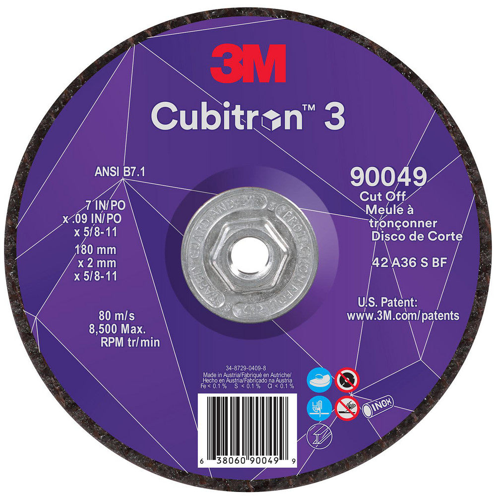 3M 7100312963 Depressed-Center Wheels Wheel Diameter (Inch) 7  Wheel Thickness 0.0900  Hole Thread Size 5/8-11  Wheel Type Type 27  Abrasive Material Precision Shaped Ceramic  Grit 36