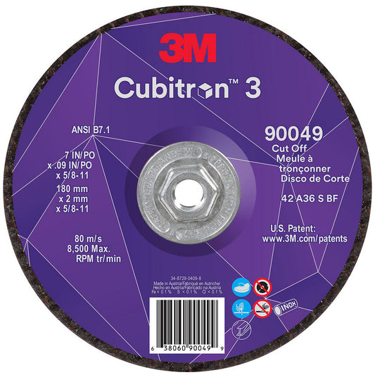 3M 7100312963 Depressed-Center Wheels Wheel Diameter (Inch) 7  Wheel Thickness 0.0900  Hole Thread Size 5/8-11  Wheel Type Type 27  Abrasive Material Precision Shaped Ceramic  Grit 36